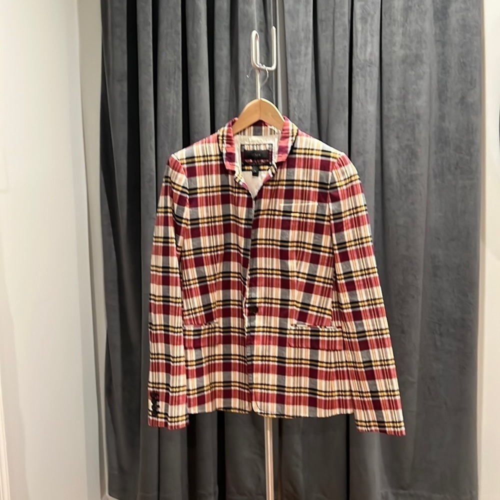 J. Crew Madras Plaid summer blazer
